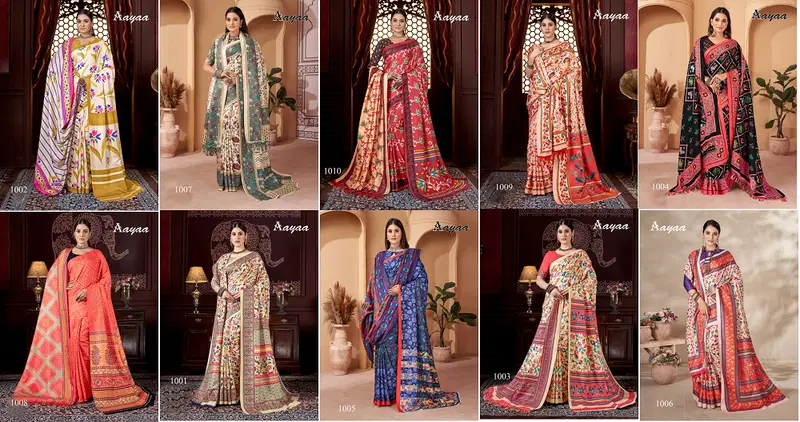 Aayaa Pashmina Vol 1 Winter Wear Printed Sarees Wholesale Clothing Distributors In India
